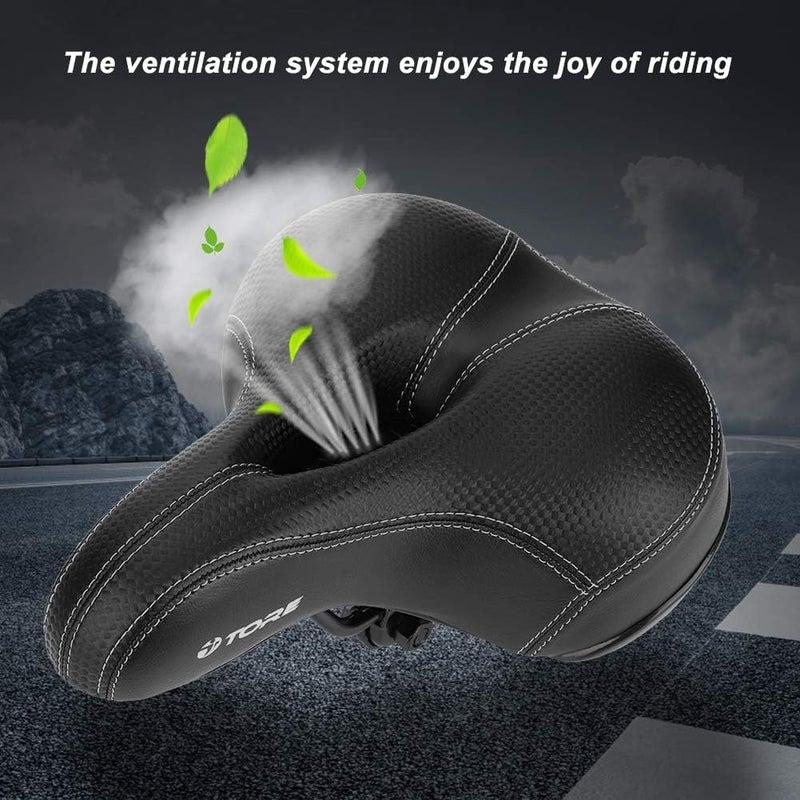 woobles Bicycle Saddle, Comfortable Bike Seat, Wide Big Bike Silicone Cushion Extra Comfort Sporty Soft Pad Saddle Seat Replacement for Men Women - Image 2
